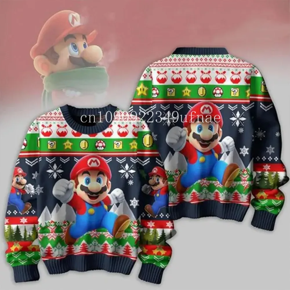 Disney-Pull de Noël 3D pour hommes et femmes, pull Super Mario, cadeau de Noël animé, en-ly, 2025