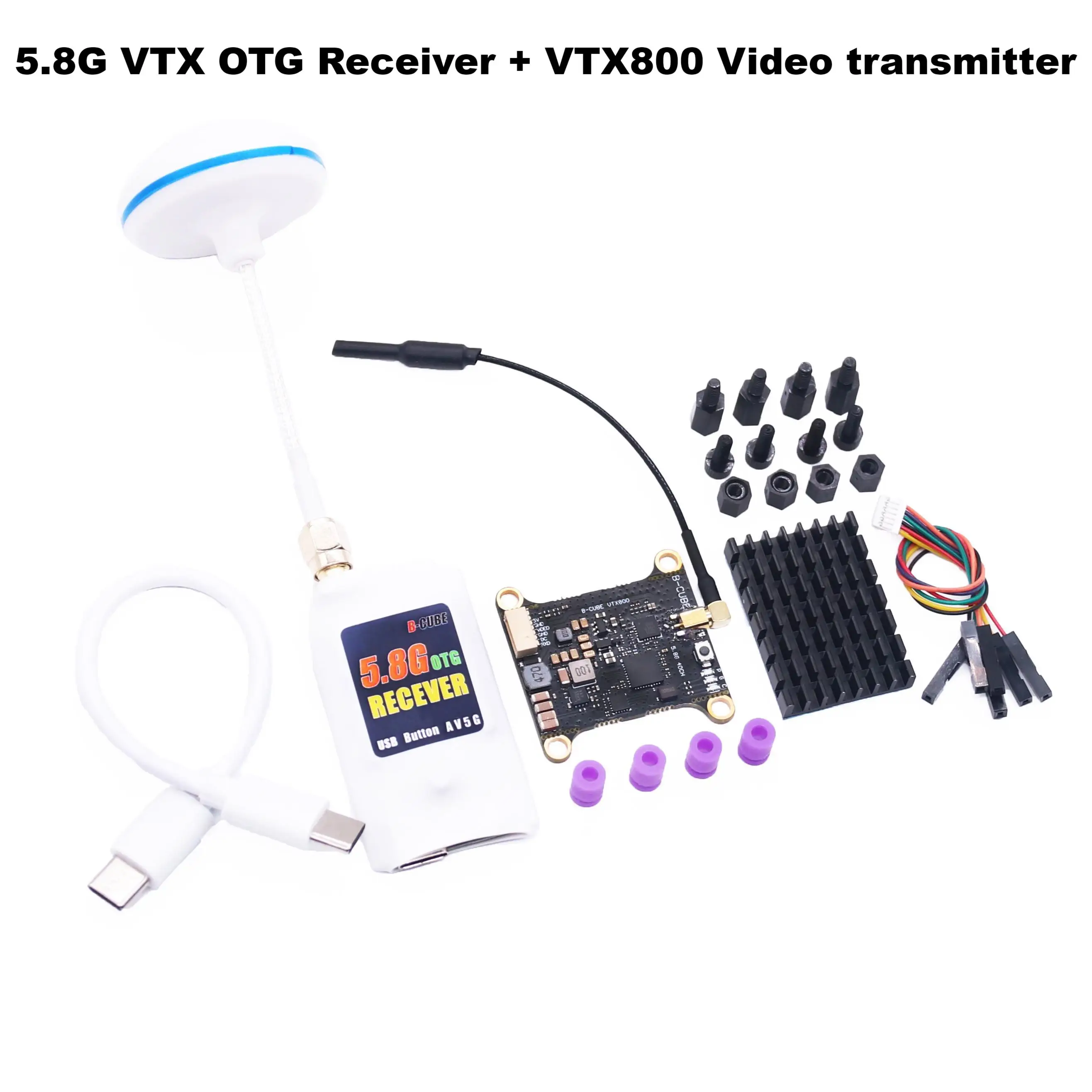 B-CUBE VTX OTG-ontvanger 5.8G 150CH Kanaal FPV VTX800 1000 1600 2500 MW Videozender Audio Android-telefoon RC Vliegtuig Drone