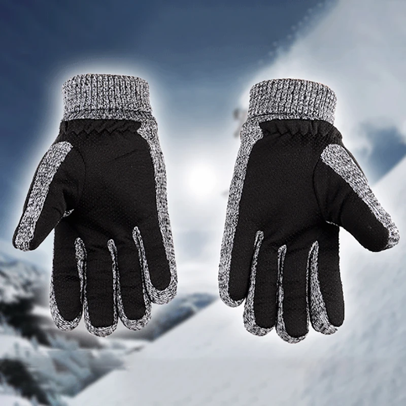 1 Pair Men Gloves Thick Anti-pilling Winter Gloves Thermal Men Winter Gloves Touch Screen Outdoor Cycling Cold Protection