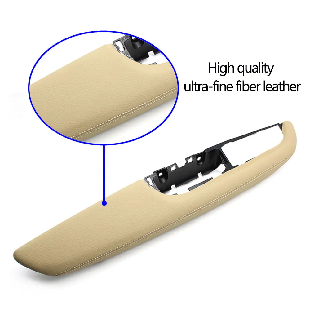 LHD Left Hand Driver Car Inner Door Handle Armrest Leather Outer Frame Support Replacement For BMW X5 X6 E70 E71 E72 2007-2013