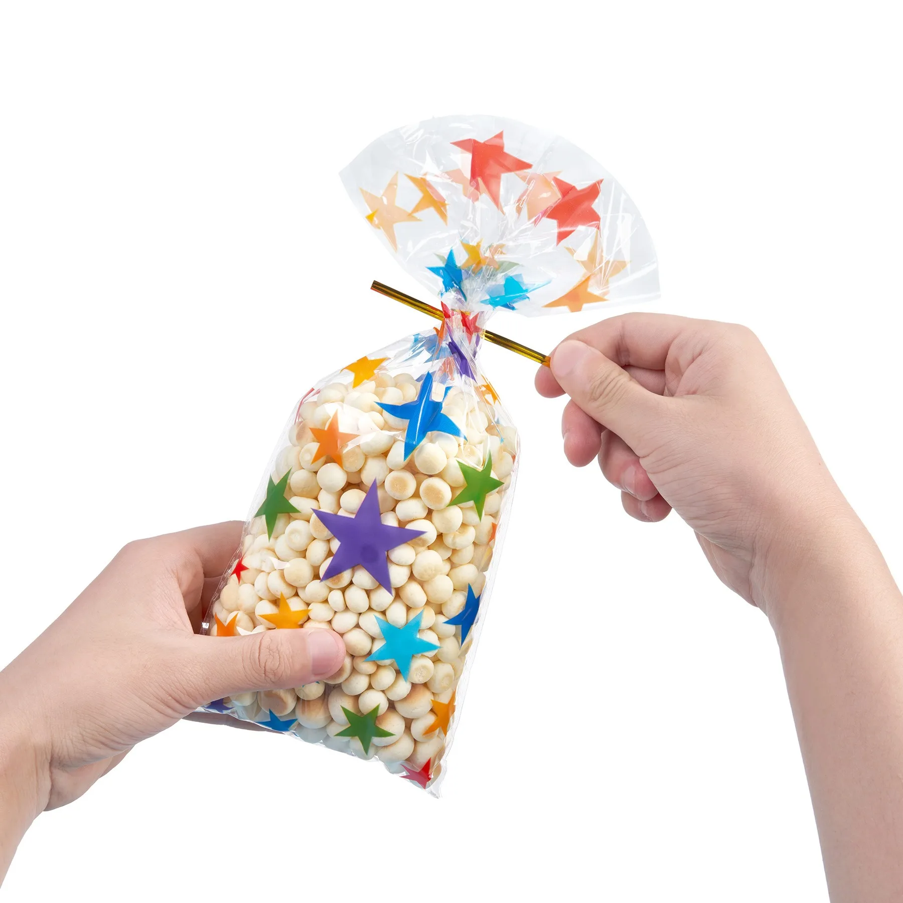 Candy bag with rainbow polka dot stripes OPP snack bag for children\'s Halloween Thanksgiving holiday gifts zip pockets packaging