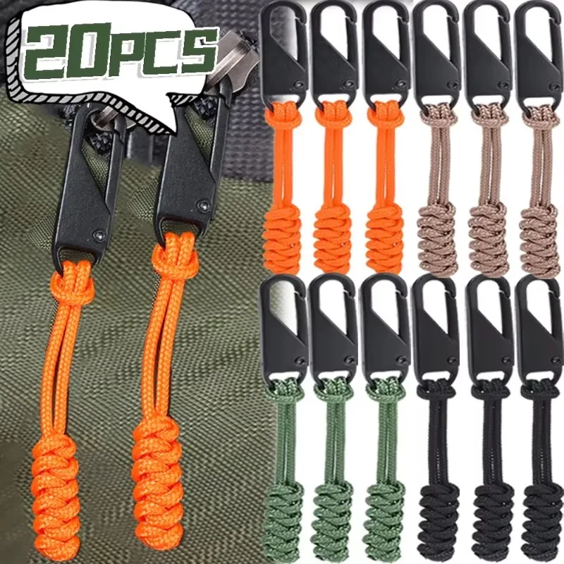 20/1PCS Portable Zipper Pull Colorful Detachable Zipper Sliders Cord Travel Bag Suitcase Backpack Extend Puller Outdoor Bag Zip