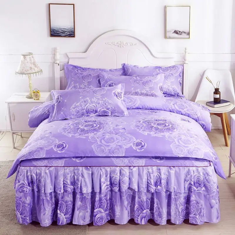 Coreano Ins Bedding Set, Algodão Luxo Quilt Cover, Fronha de cama plana, Simples Menina Princesa Algodão Home Textiles