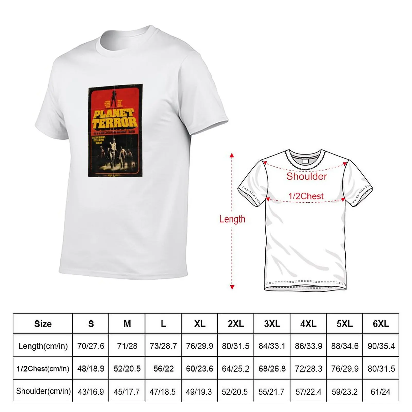 Planet Terror Poster T-Shirt Independence Day Short Sleeve T-Shirt