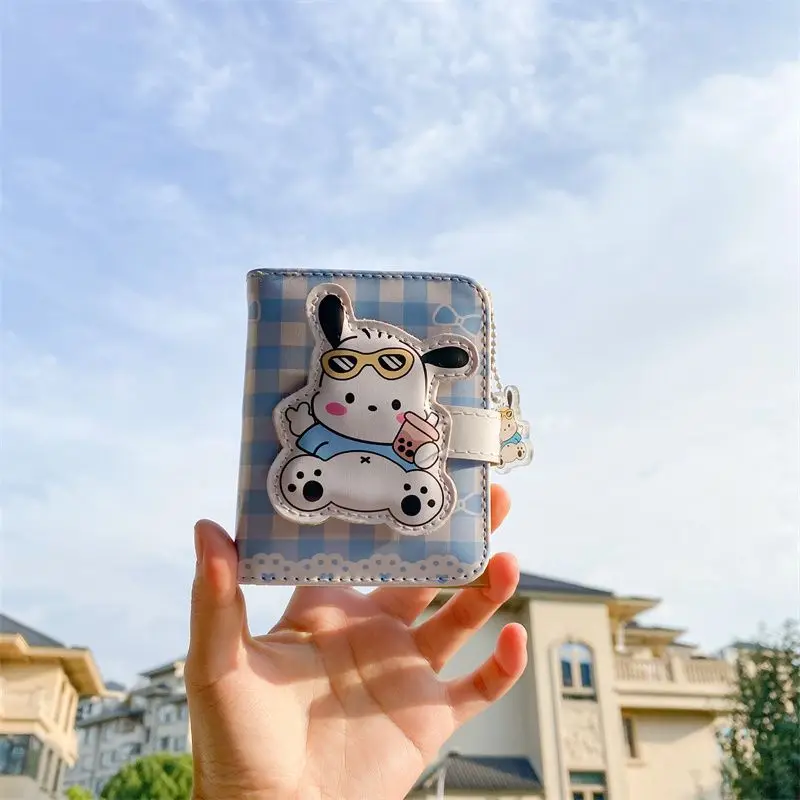 

Sanrio Kuromi студенческий короткий кошелек с героями мультфильмов, тройной маленький водонепроницаемый кошелек из искусственной кожи, милая модная многофункциональная сумка для карт, детский подарок