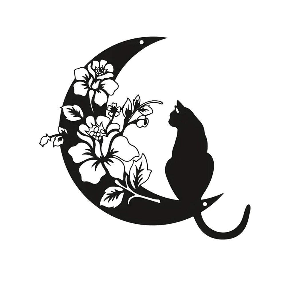 

Настенный художественный декор для стен, металлическая челюпица, кошки, черные кошки, подарки для любителей домашнего декора, простая установка, очаровательный и стильный