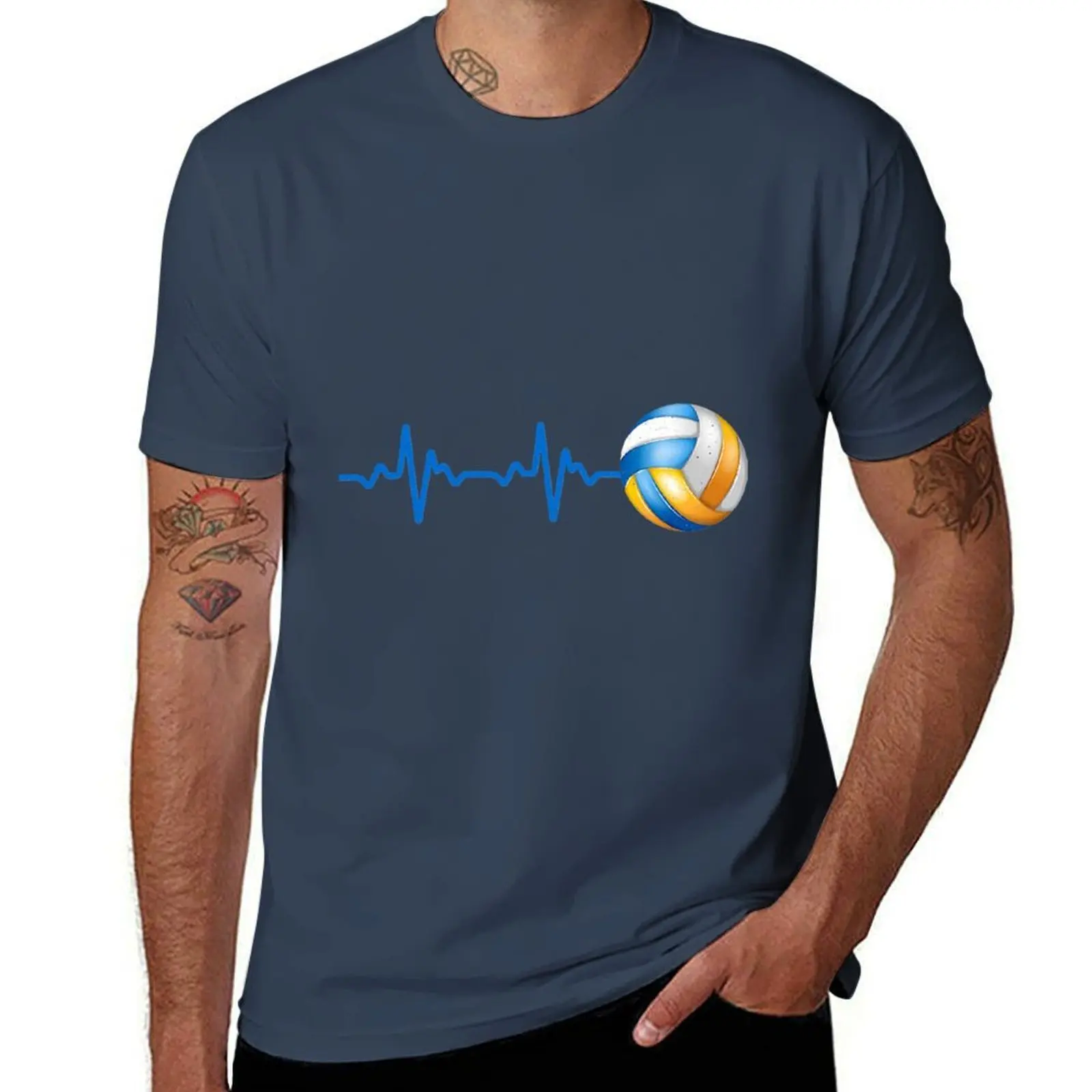 

Volleyball Lover Heartbeat Vintage Retro Volleyball Player T-Shirt t shirts for man pack white man graphic t shirt T-Shirt
