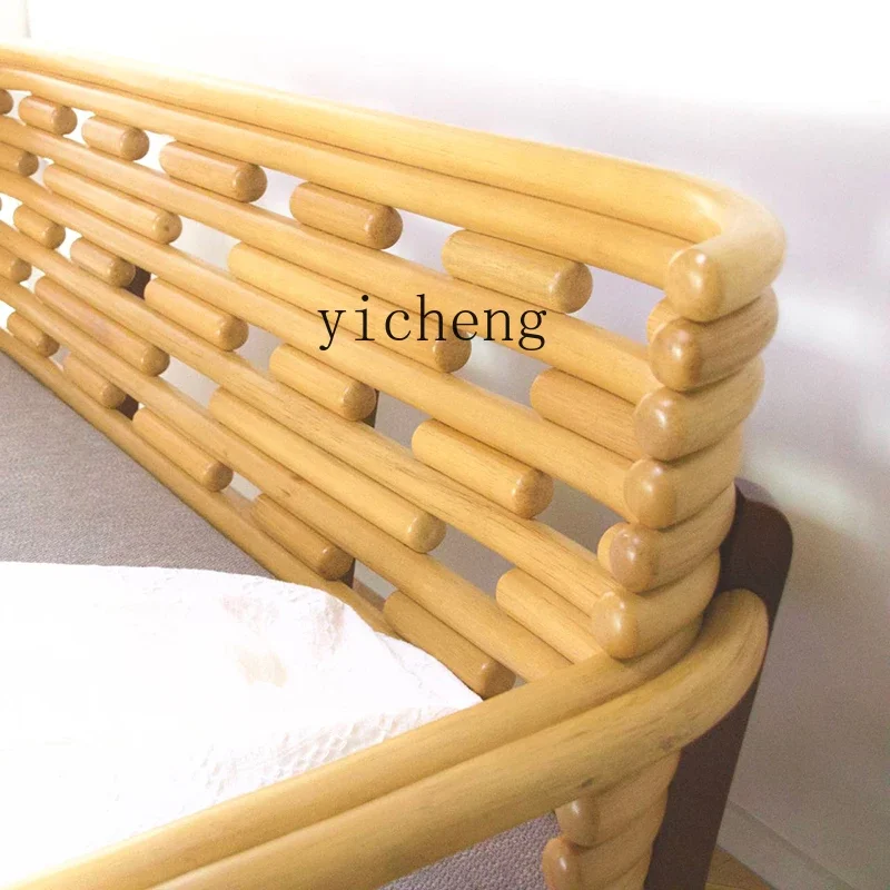 Agate Rattan Solid Wood Teak Fabric Complete Living Room Sofa Living Room Double Lodon Sofa