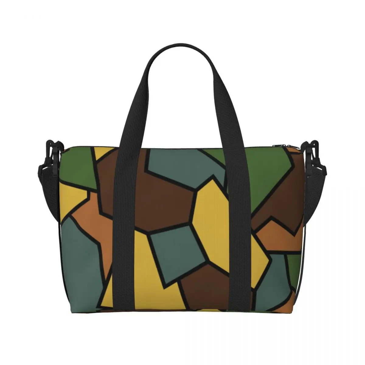 Custom German Camouflage Camo Beach Tote Bag Women Multicam Military Large Compartment Beach Gym Travel Bags