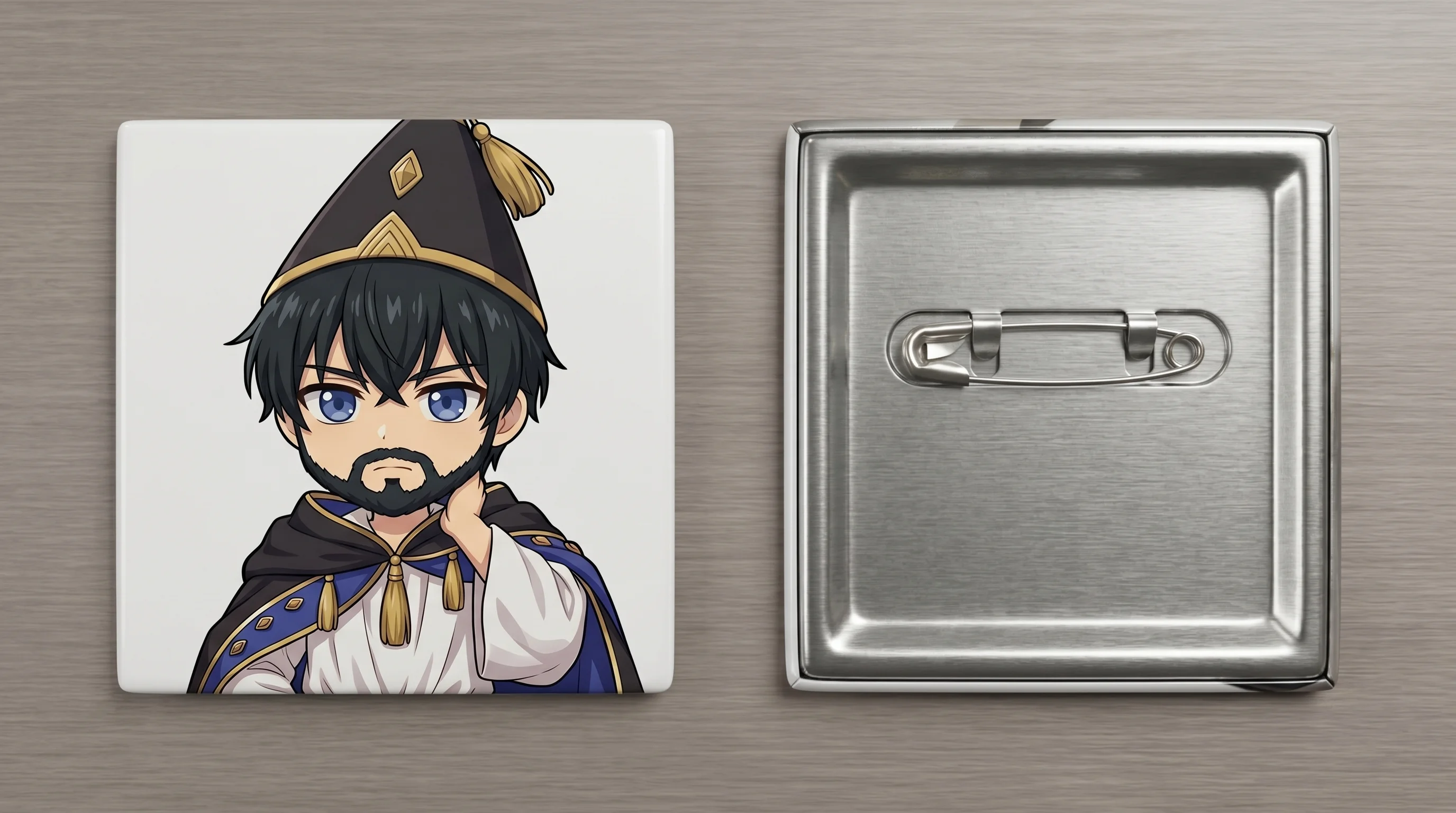 Orukiru Pointed Hat Magic Workshop Anime Badge Round Square Tinplate Pin Manga Fan Button Keychain Gift Party Decor
