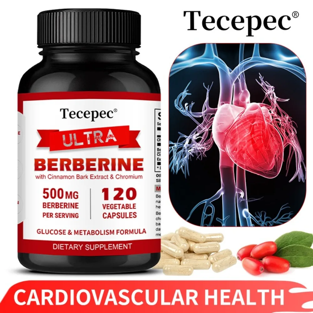 Berberine 500mg with Cinnamon Bark and Chromium - Glucose and Metabolism Formula, Balanced Eating Support