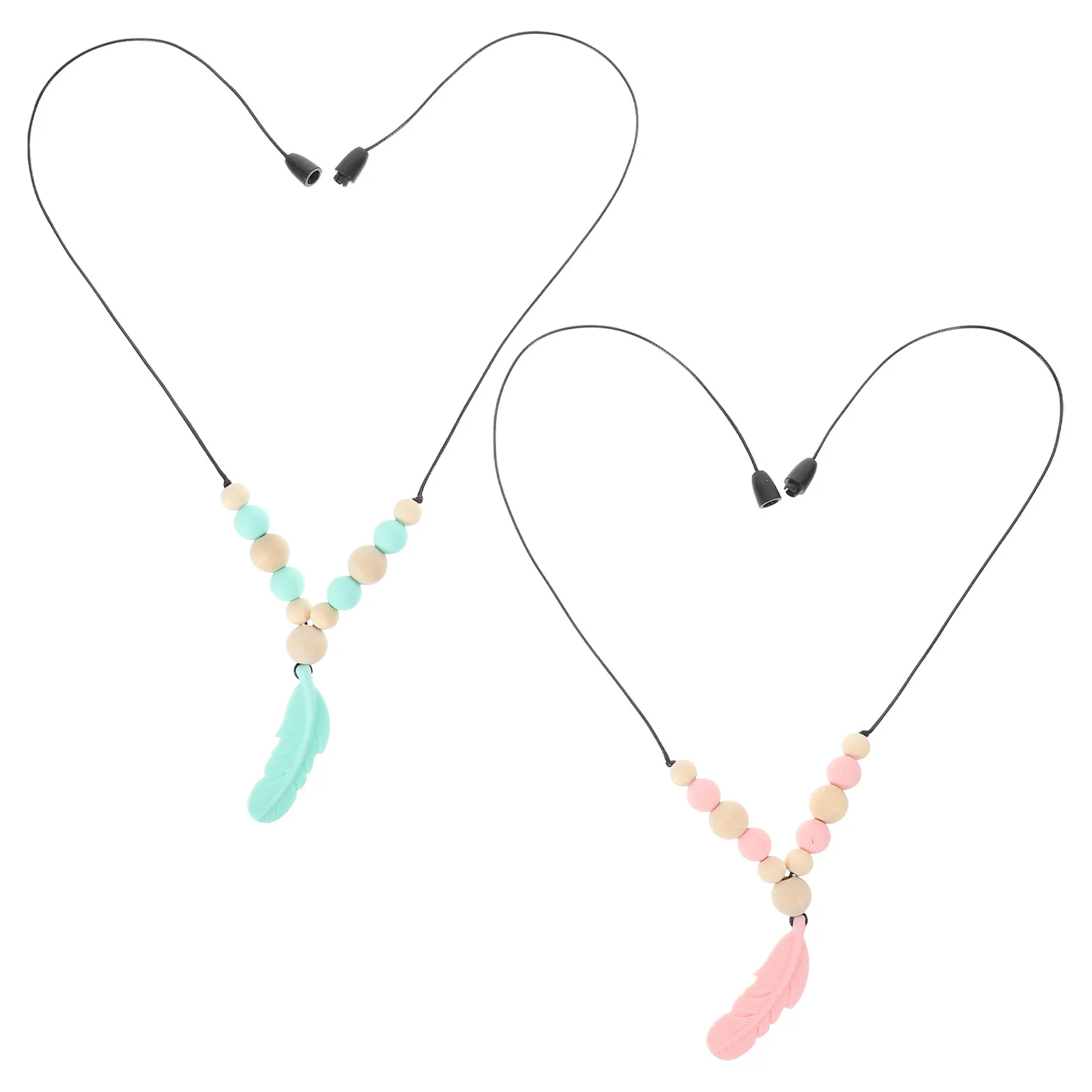 2 قطعة القلائد مضغ الطفل عضاضة لينة آمنة خفيفة الوزن الرضع التسنين قلادة طفل الحسية مضغ المعونة مضغ قلادة