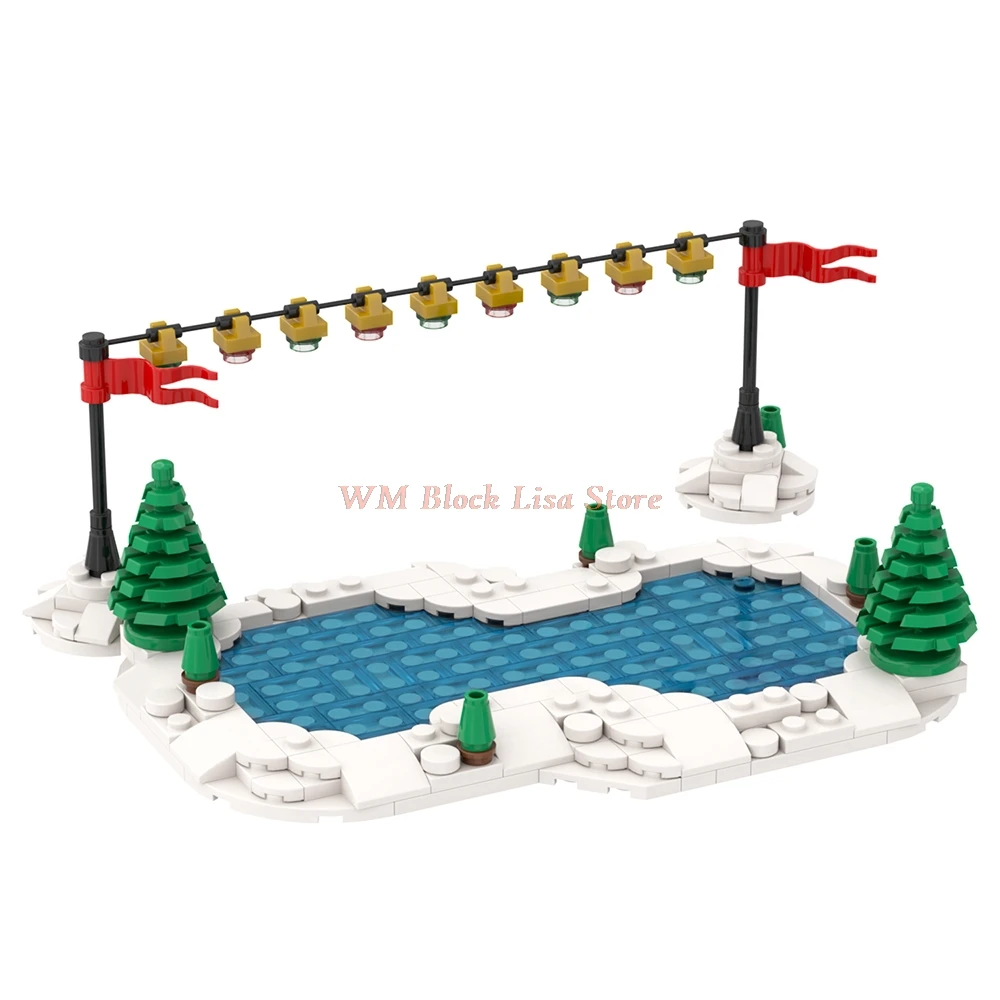 قوالب بناء شجرة عيد الميلاد للأطفال ، ألعاب الطوب ، سانتا كلوز ، إكليل الثلج ، الأيايل ، القطار ، الجرس ، حلبة التزلج ، متوافقة ، هدايا الأصدقاء #6