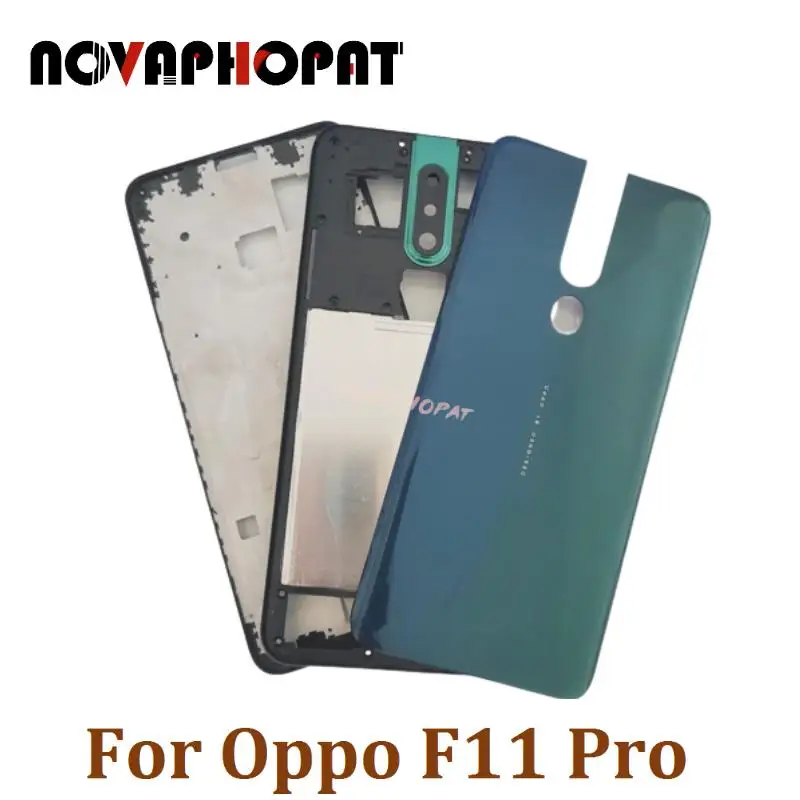 F11Pro LCD Faceplate Frame Middle Bezel For Oppo F11 Pro Battery Cover Back Rear Door Housing Camera Glass Lens Side Key Button