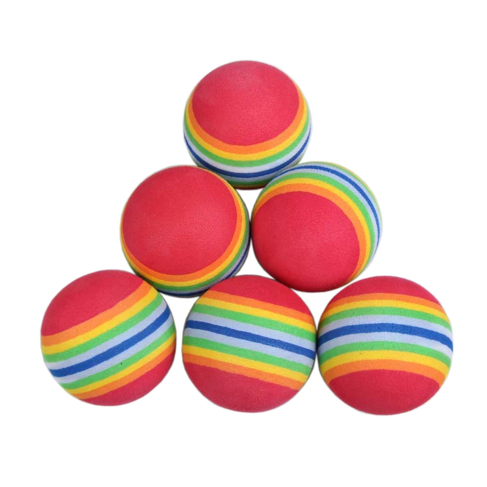 50pcs Golf Swing Training Aids Indoor Practice Sponge Foam Rainbow Balls