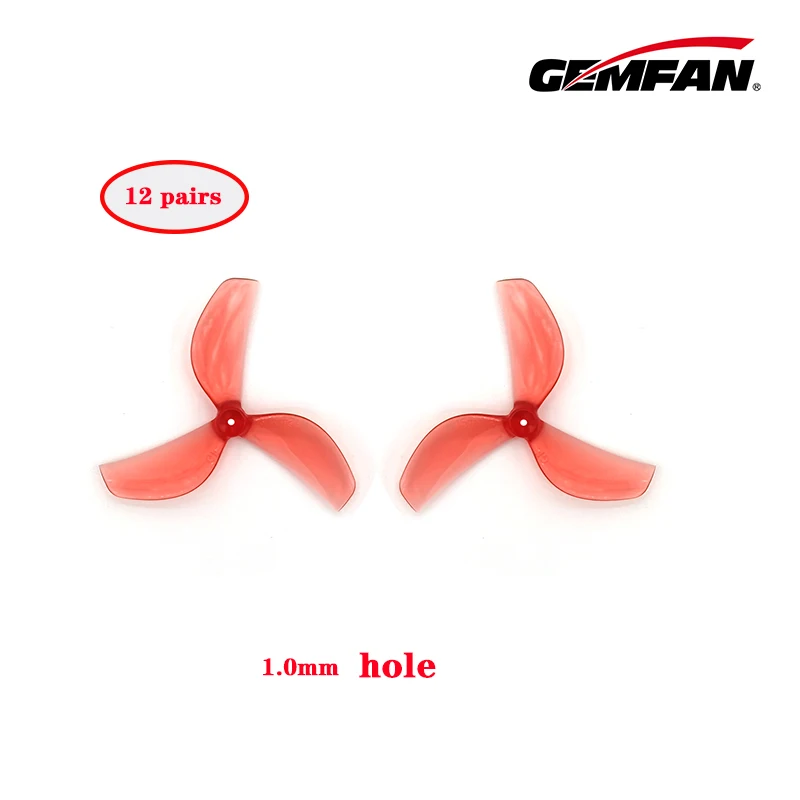 12Pairs Gemfan 45mm 2Blade / 3Blade PC Propeller T-Mount 1mm 1.5mm for FPV Freestyle Tinywhoop Drones DIY Parts