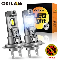 OXILAM 2Pcs 120W H7 Led Headlight Canbus 22000LM Mini LED H7 Bulb Turbo Wirless Plug & Play for Nissan Ford Mustang Honda Toyota