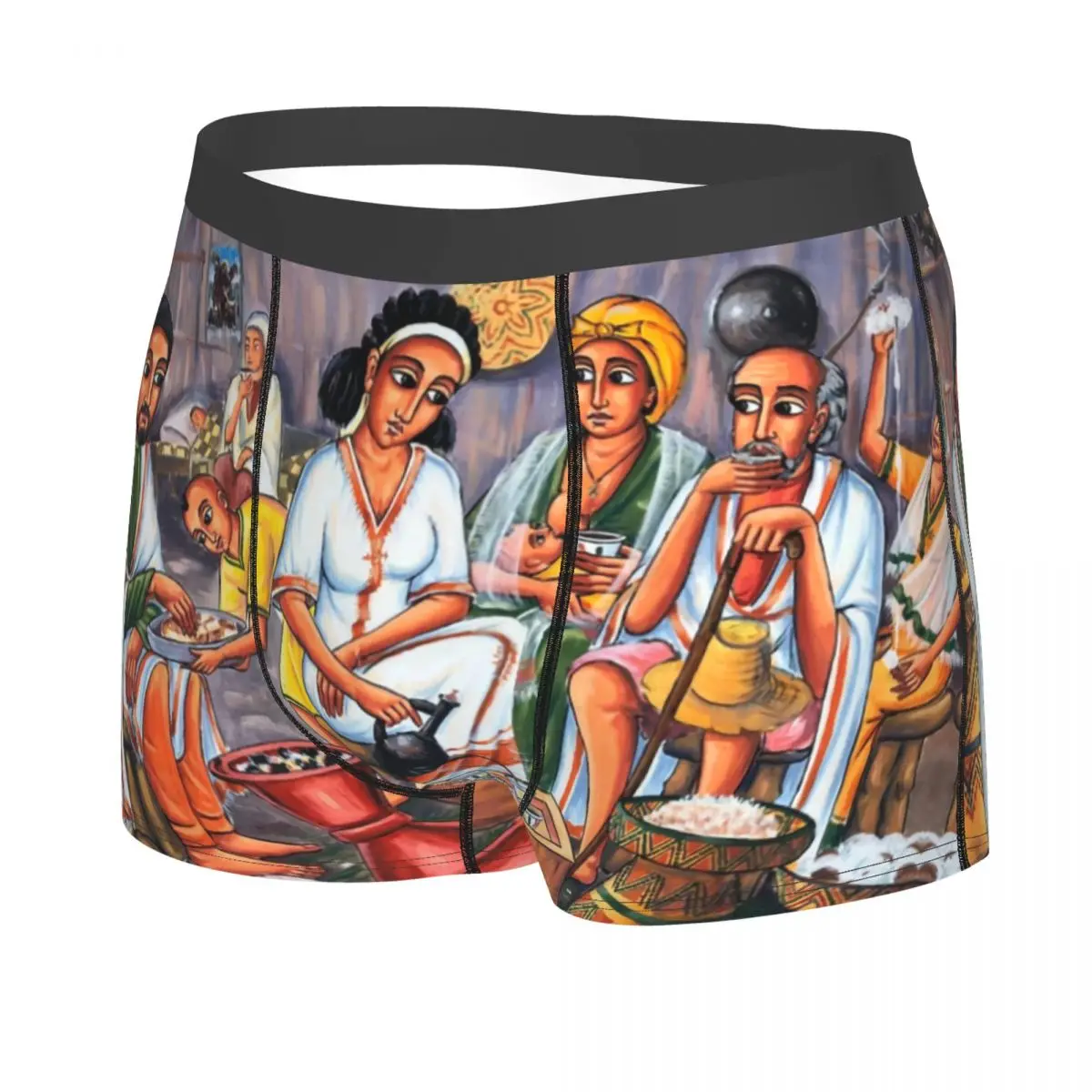 Ethiopian Coffee Ceremony Valentine'S Day Underwear Male Anniversary Gift Printed Boxer Briefs Shorts Panties Soft Underpants