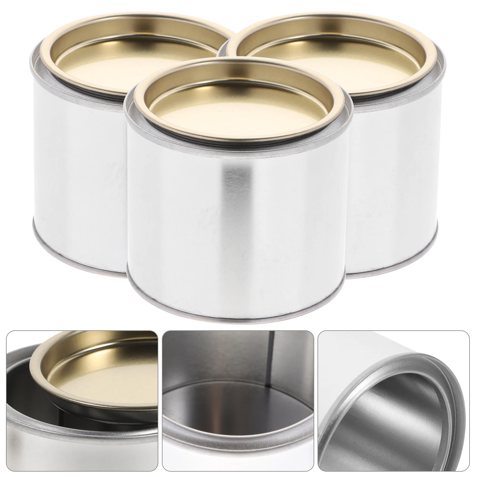

8PCS Paint Mixing Iron Can Round Metal Oil Paint Cans Portable Printing Ink Storage Can Practical Paint Storage Can Sturdy Oil I