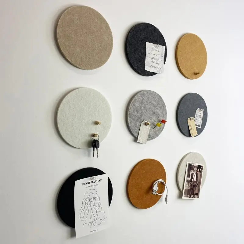 3D Round Felt Wall Sticker Message Board Circle Schedule Nordic Ins Wall Decoration Modern Design Home Office Decor 9pcs/set