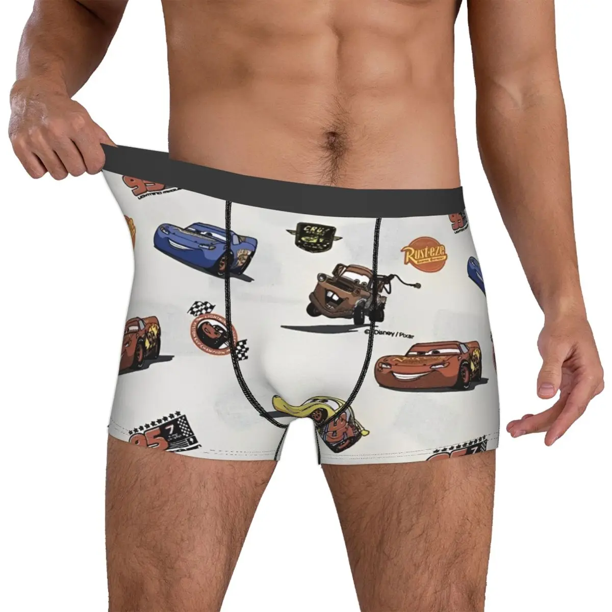 Cars Lightning McQueen Boxers Gag Gift For Men Humorous Underwear Life Is A Highway Quilt Underpants Cozy Boxer Briefs Merch