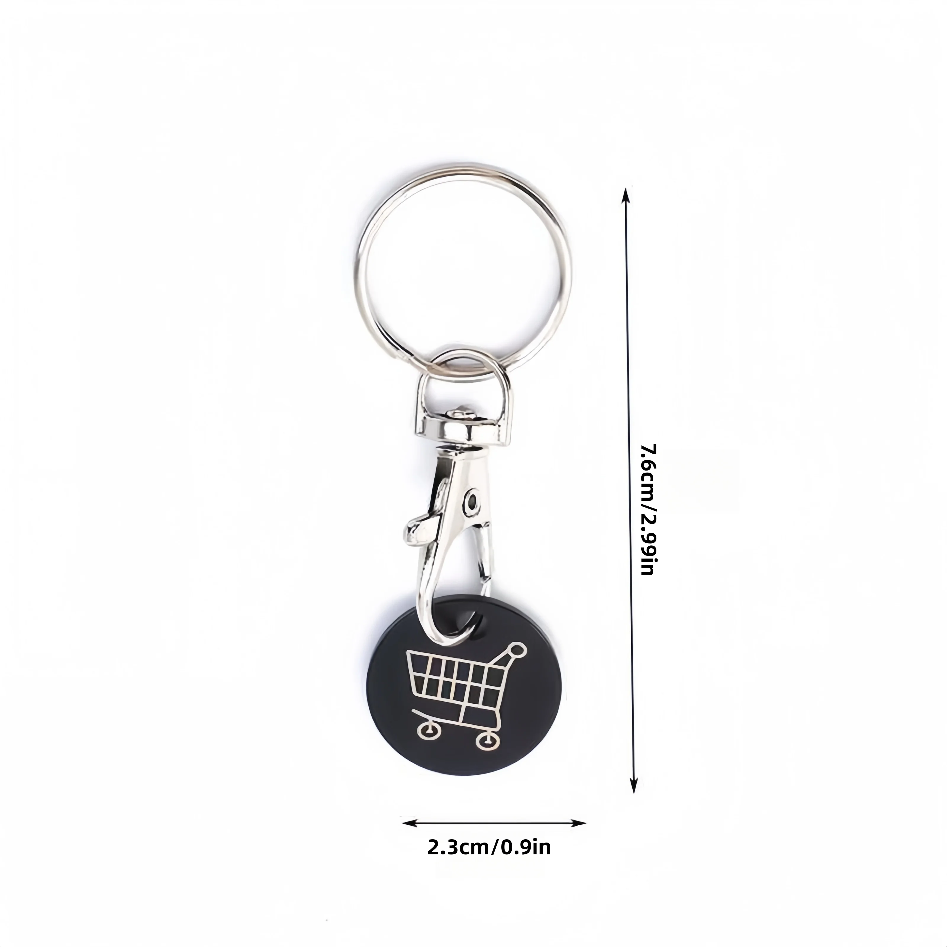 2pcs.Stainless Steel Supermarket Shopping Cart Token Keychain, Anti-loss Token Set Keyring Pendant, Keychain Design.Perfect Gift