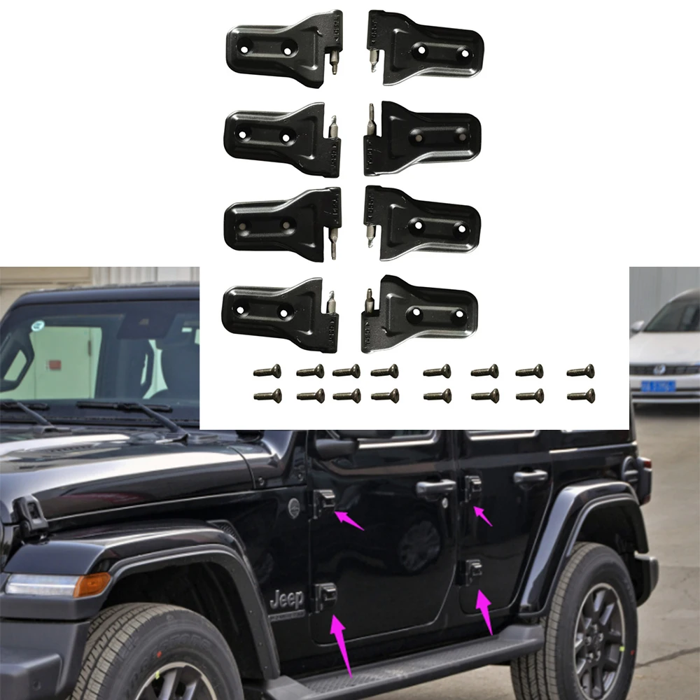 1 Set Black Half Door Hinge For Jeep Wranger JL 2018+ JL1237