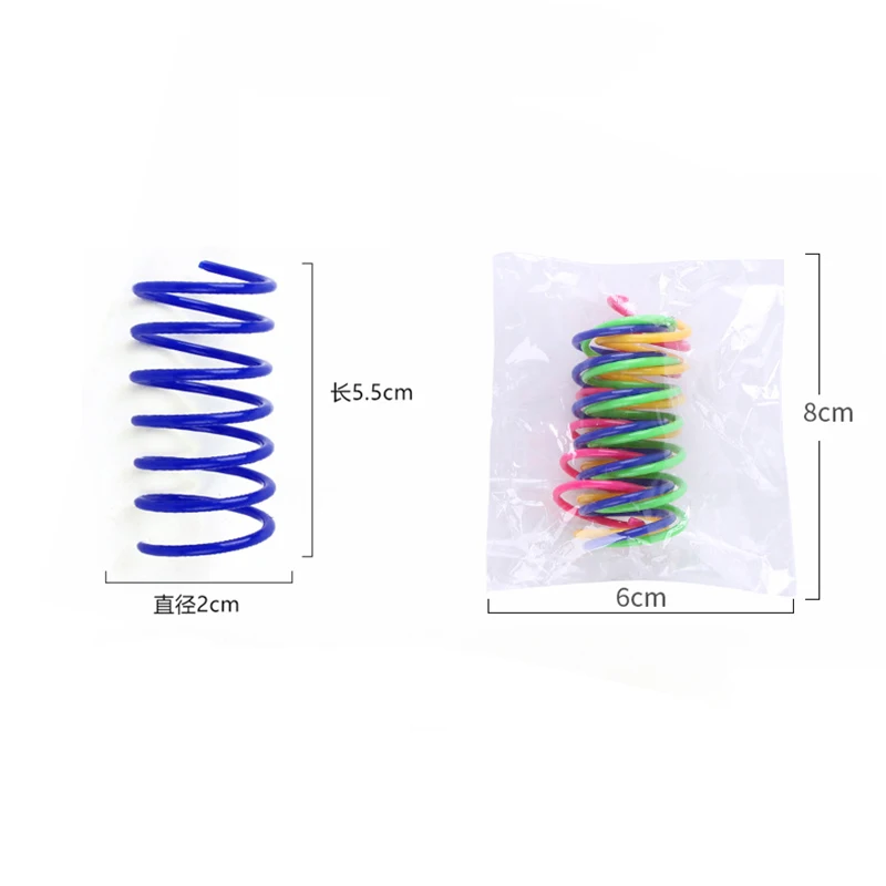 Small Cat Toy Wide Durable Heavy duty Cat Spring Toy Colorful Spring Cat Pet Toy Spiral Spring 4 pieces