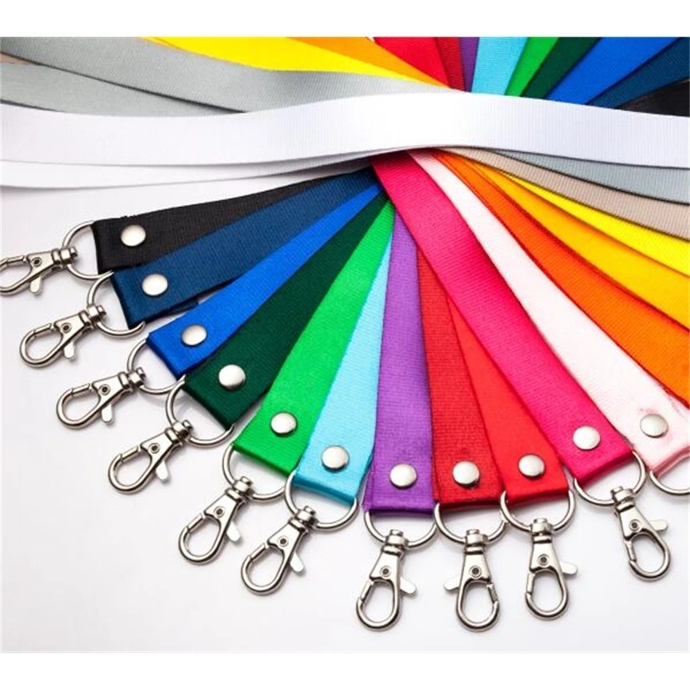 2.0cm Colorful Lanyard For Name Tag Id Card Holder Suspension Rope Cord Badge Rope Office School Supplies Metal Buckle Lanyard