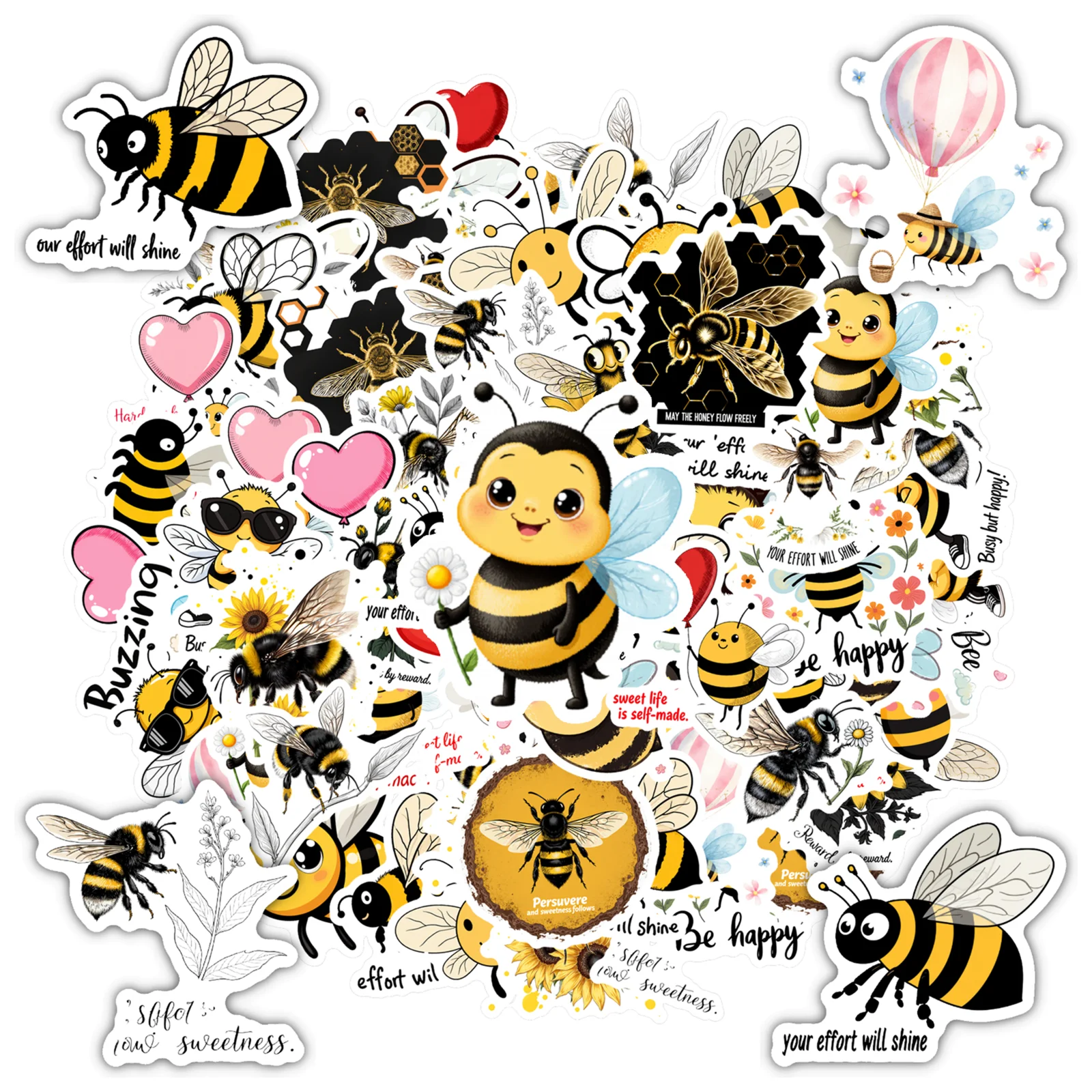 

35 шт., милые медовые наклейки, мультяшные наклейки «сделай сам», канцелярские наклейки для гитары, ноутбука, шлема, скейтборда, сделай сам, телефон, гитара