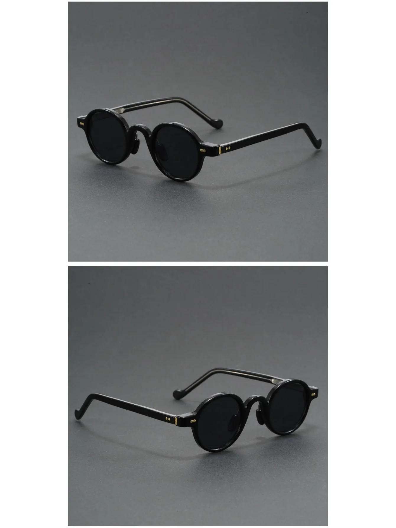 Orange Retro kleine runde Sonnenbrille für Damen und Herren, klassische Luxusmarke, Designer, beliebte Steampunk-Ton-Hip-Hop-Sonnenbrille UV400 – Detail 10