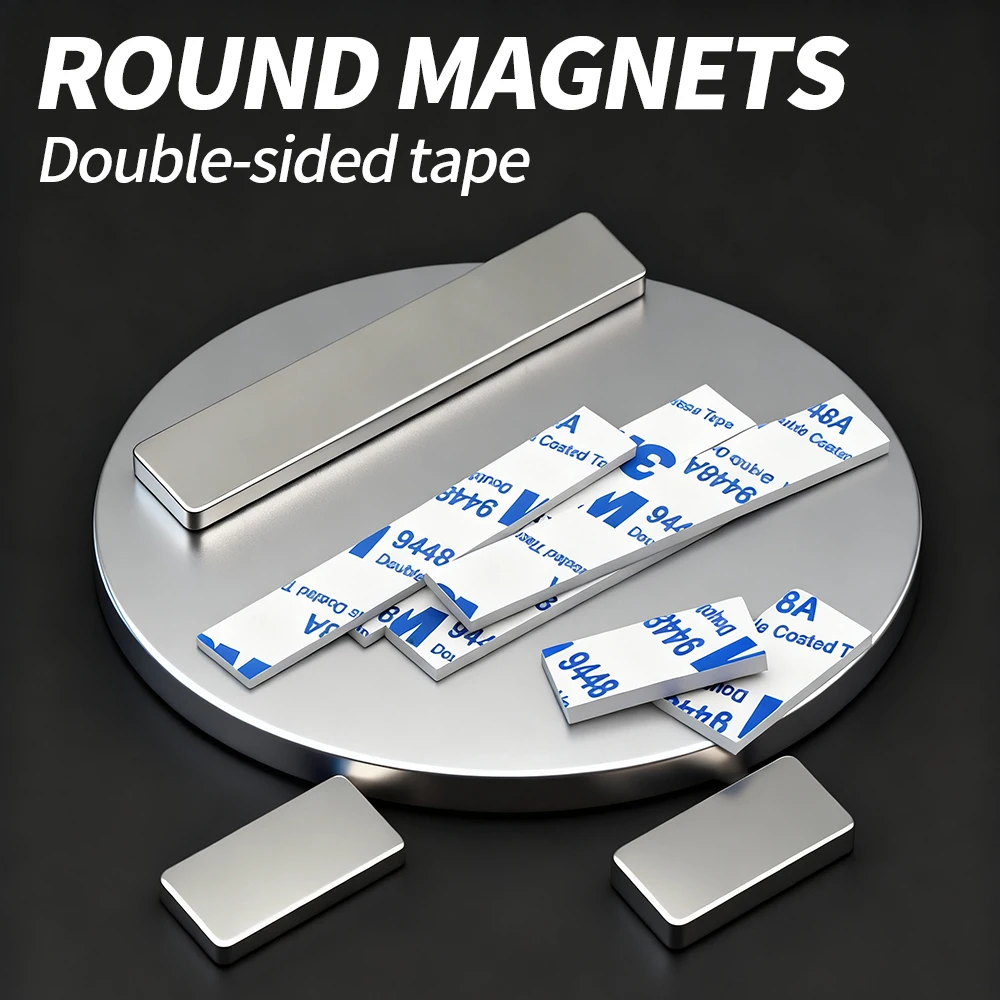 Super Powerful Block Neodymium Magnet With double-sided adhesive Magnet N35 Strong Permanent Magnetic imanes Fridge Magnet