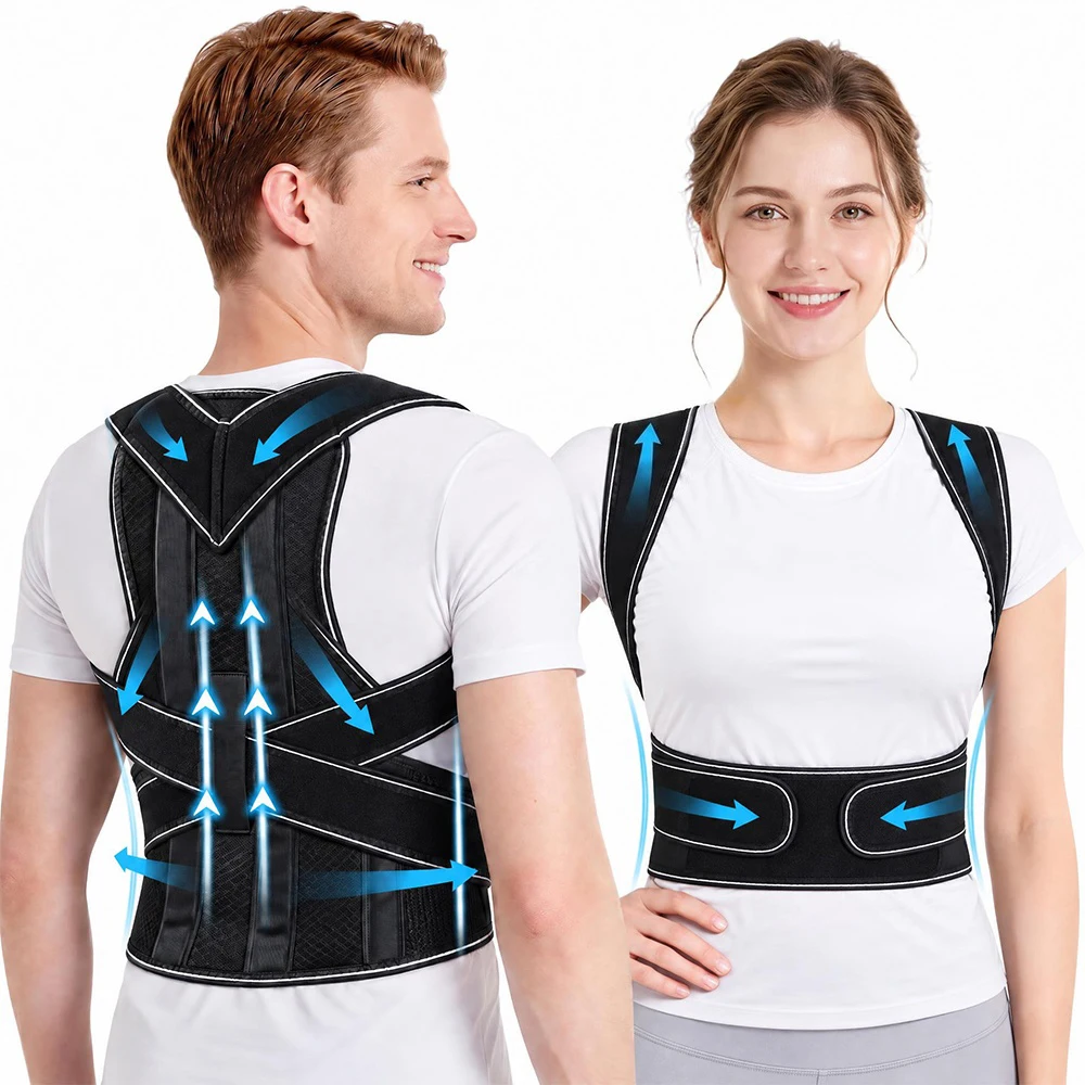 Adjustable Back Brace Posture Corrector Brace, Improve Hunchback, Provide Lumbar Waist Back Shoulder Support for Women and Men