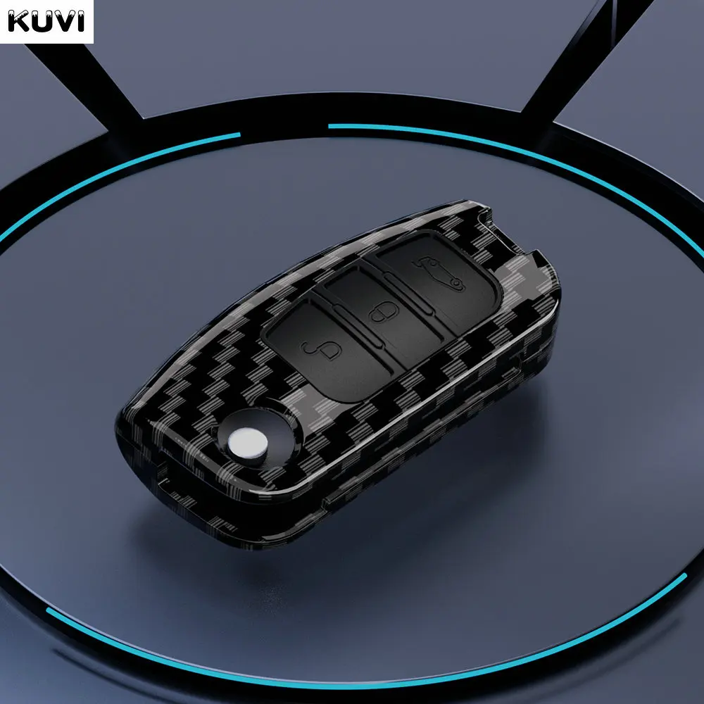 

Чехол для автомобильного ключа из АБС-углеволокна для Ford Fiesta Focus 2 Ecosport Kuga Escape Falcon B-Max C-Max Eco Sport Galaxy аксессуары