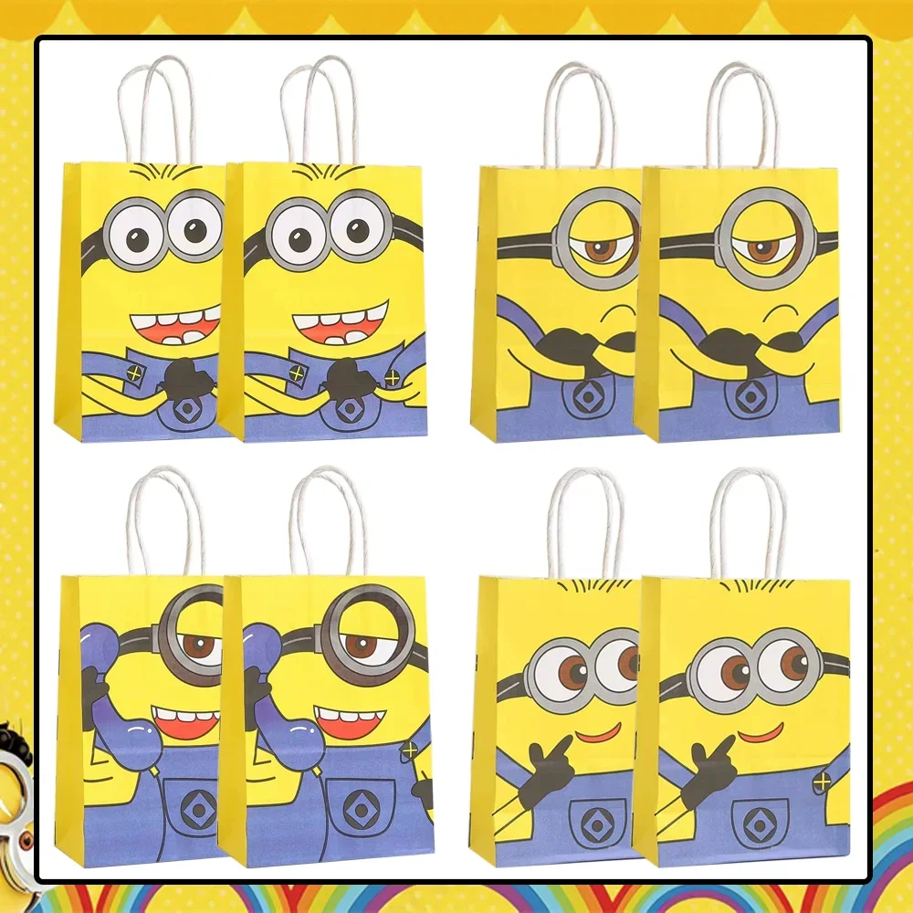 

21*15*8cm Hot Banana Man Theme Paper Gift Bag Festival With Handles Baby Shower Candy Bags Kids Girls Birthday Party Supplies