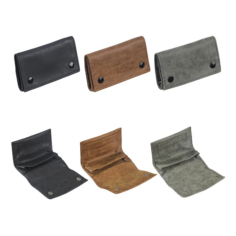 

Vintage PU Leather Tobacco Pouch - Portable Smoking Bag with Lighter Pocket & Paper Slot for Rolling Tobacco Accessories