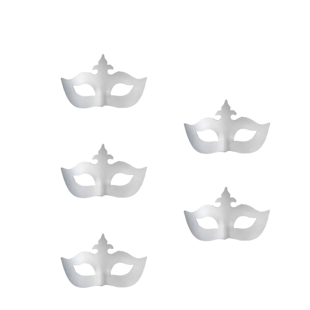 5ชิ้นกระดาษหน้ากากปิดหน้าครึ่งคริสต์มาสสำหรับภาพวาดชุดทำสีแบบทำมือสำหรับผู้ชายและผู้หญิง