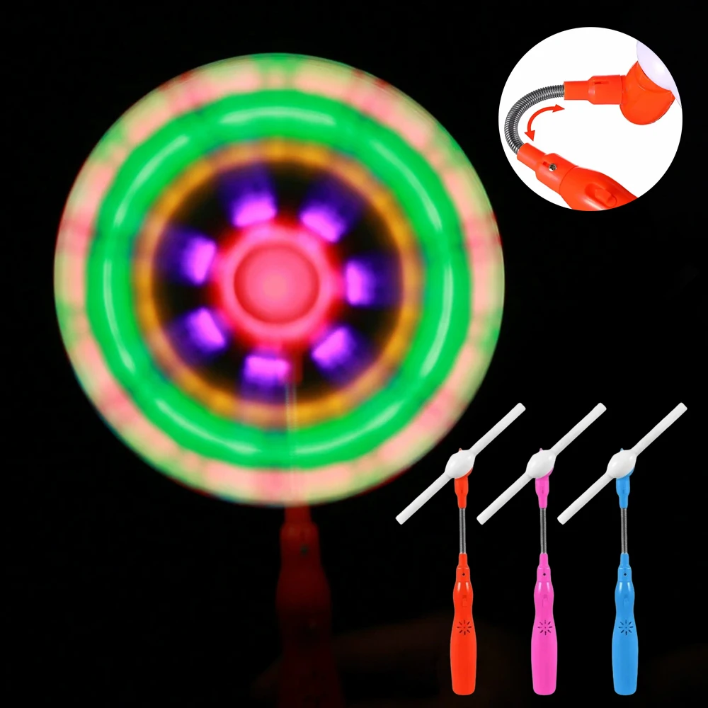LED Musik Windmühle Spinner Glow Regenbogen blinkende Windmühle rotierendes Spielzeug Spinning Mini Handheld Light Up Windmühle Spielzeug zufällige Farbe