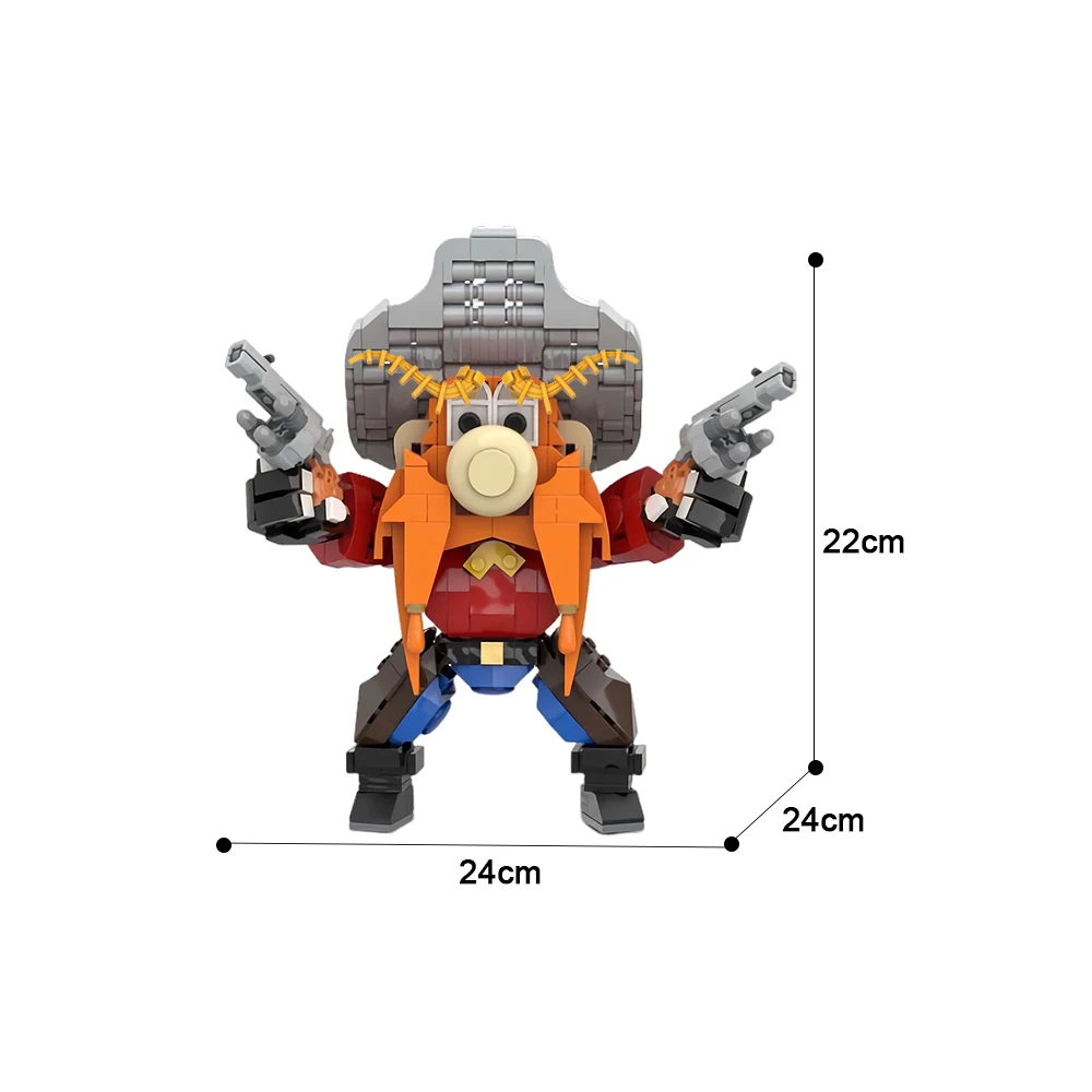 MOC-174661 YOSEMITE SAM Building Block US Anime Figures Model Characters Bricks Assemble Toys Creative DIY Children Gift