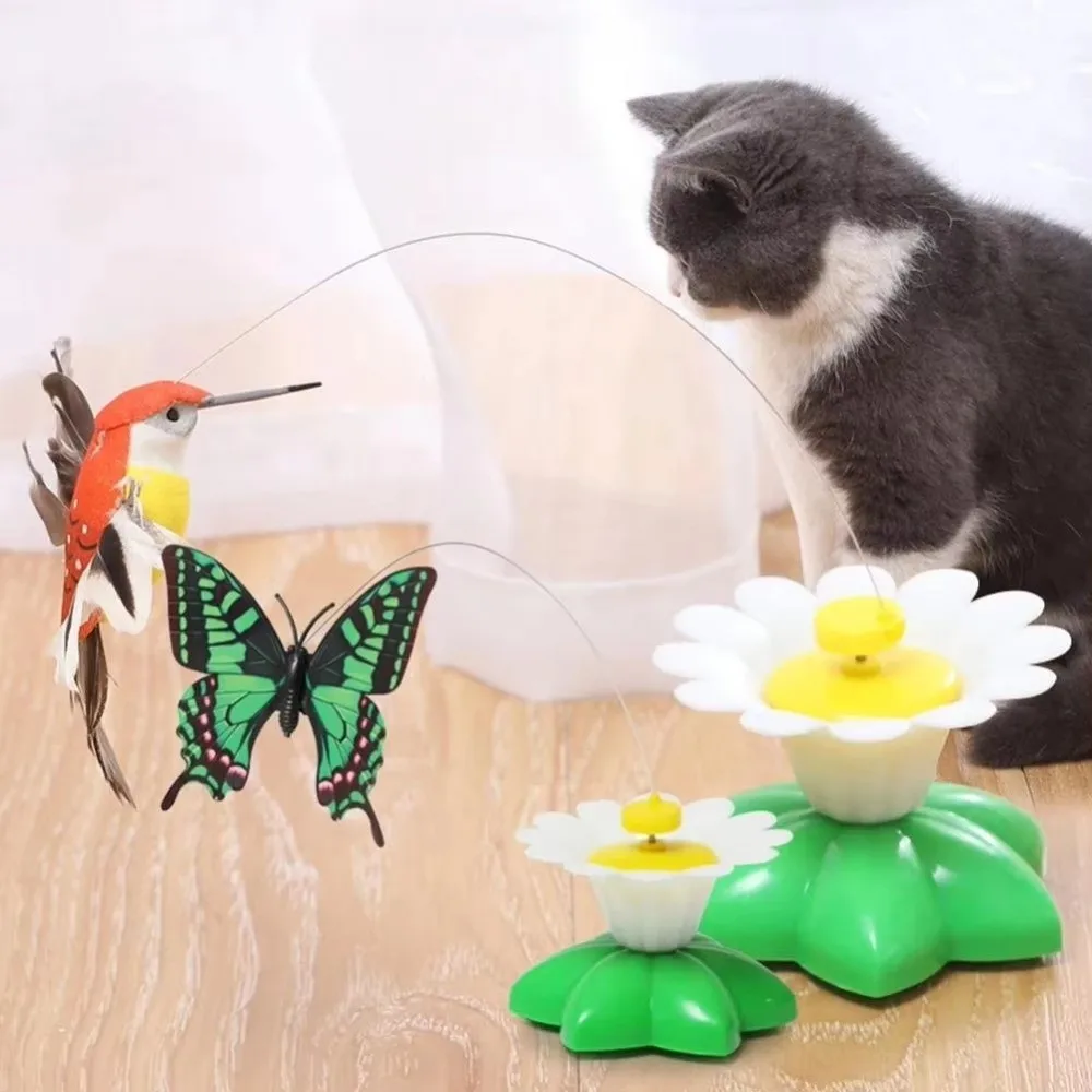 New Electric Butterfly Cat Random Colors Rotating Training Pet Shake Flying Automatic Humming Bird Intelligence Pet
