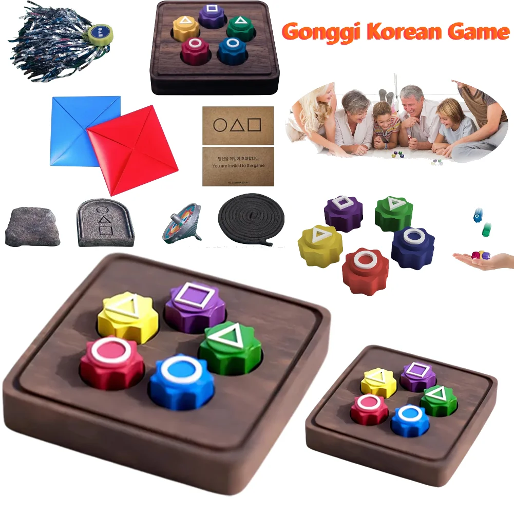 Korean Gonggi Game Set Jebi Chagi Gong-gi Biseokchigi Paeng-y DDAKJI Desktop Game Traditional Play Game Family Stress Relief Toy