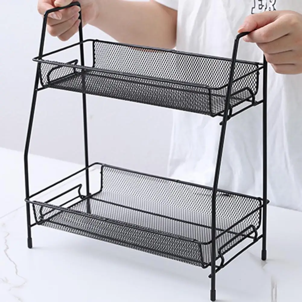 

2-tier Storage Rack Double Layer Stainless Steel Storage Rack for Bathroom Kitchen Organization with Great Load Bearing Capacity