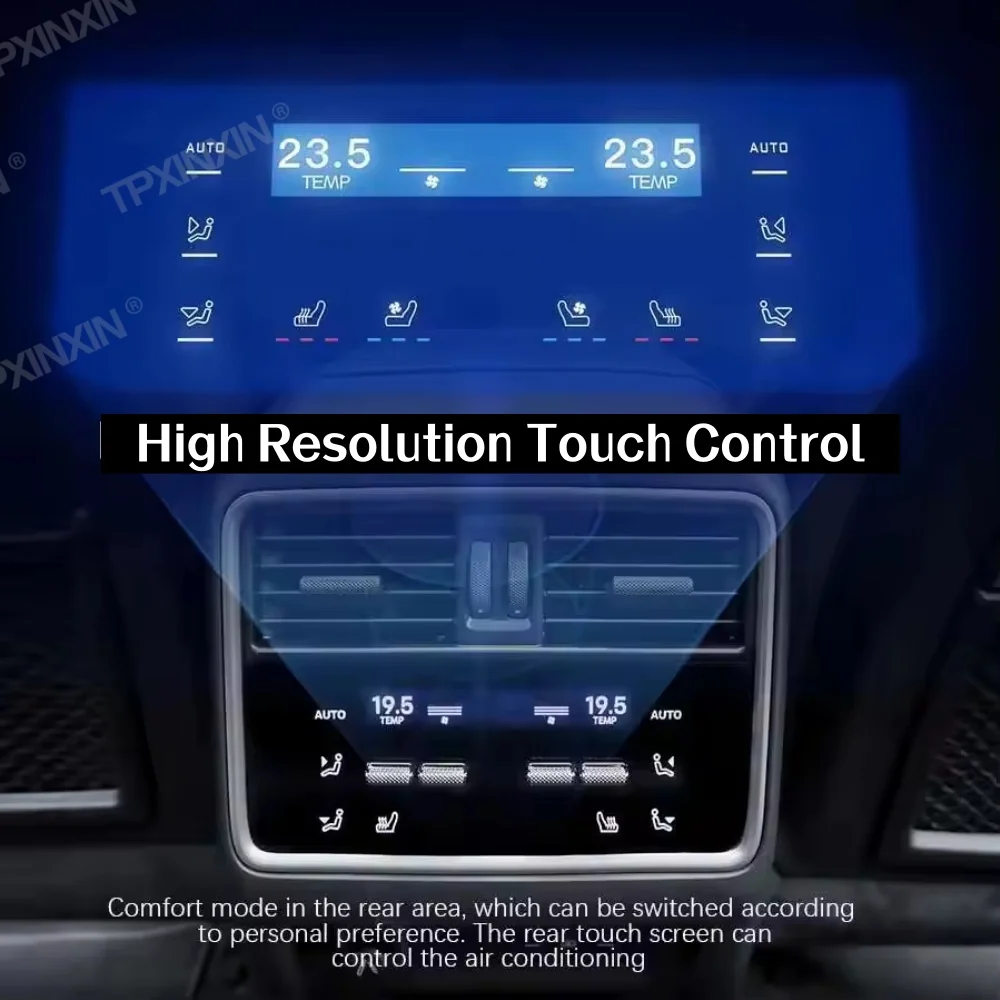 LCD Climate Control Panel For Porsche Cayenne 2017~2021 For Rear Seats Air Conditioning Panel No Programming Lossless Upgrade