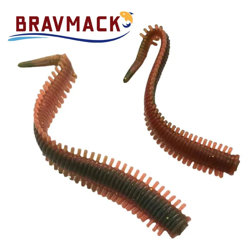 BRAVMACK-Bionic Sea Sandworms Soft Bait Fishing Lures, Artificial Bait, Road Runner, 10Pcs per Pack