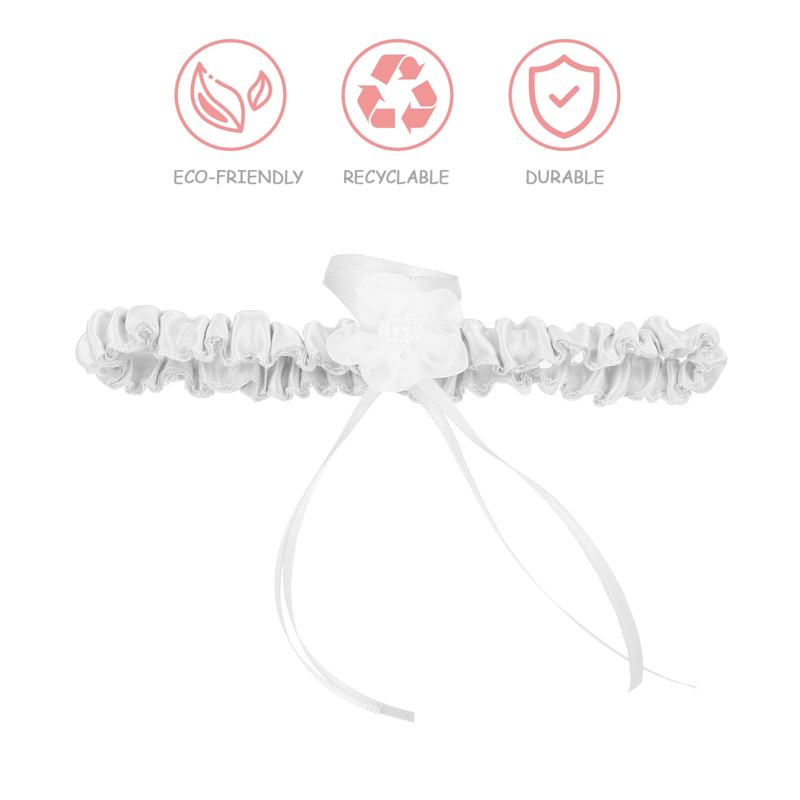 

White Polyester Bow Garter Belt Leg Decorations Wedding Accessories Sexy Design Comfortable Texture High Quality for Women