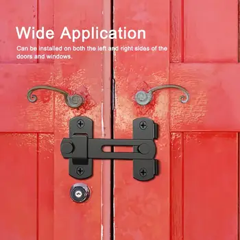 1個不鏽鋼穀倉鎖 - 180°翻轉鎖舌,適用於車庫/浴室。 2把鑰匙,防盜,安裝簡單。經久耐用。 6 最佳銷售 車庫鎖 - №4