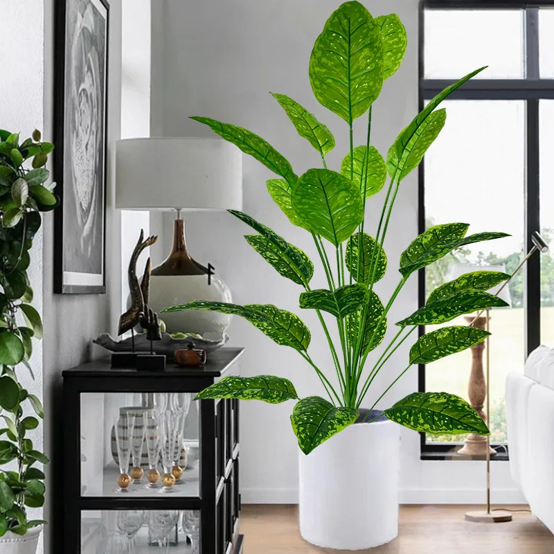 43.3 بوصة شجرة نباتات اصطناعية عملاقة واقعية كاملة الخصبة الخضرة داخلي في الهواء الطلق جميع المواسم ديكور للمنزل مكتب حفل زفاف #3