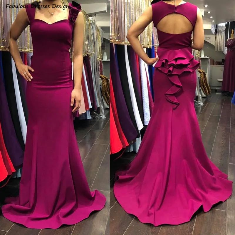 

Backless Sweetheart Neck Applique Bridesmaid Dresses Long Mermaid Ruffles Wedding Guest Dress For Women Prom Party Gown