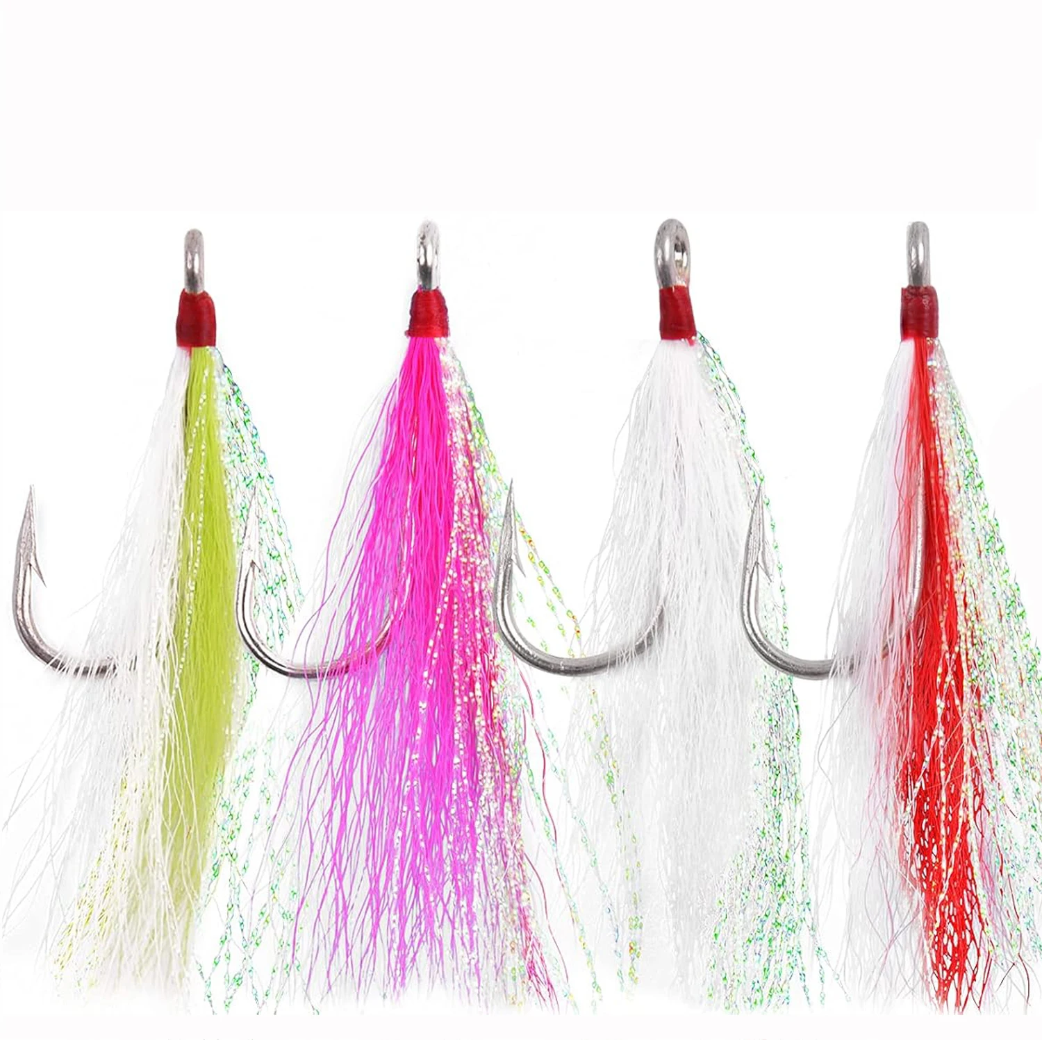 10-unidades-de-anzois-de-pesca-bucktail-teasers-em-aco-inoxidavel-para-Agua-salgada-com-jigs-de-mylar-para-robalo-listrado-bagre-bacalhau-linguado-e-montagens-hi-lo-rig