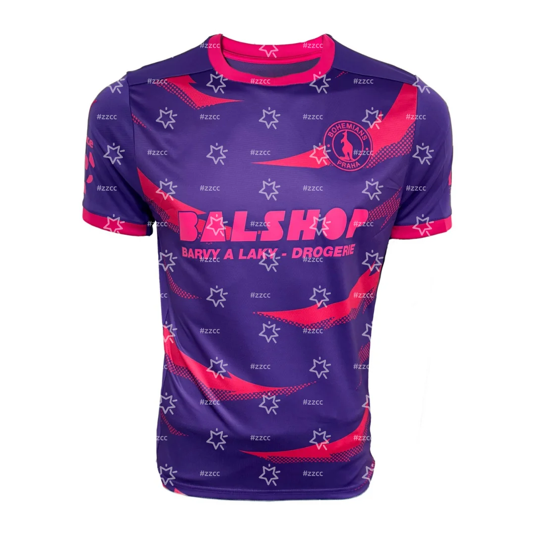 25-26 Bohemians Praha Heim-Fußballtrikot Trainingsset Sommer-Sportbekleidung Herren-T-Shirt Kinderbekleidung Damen-Radtrikot – Detail 2